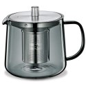Dzbanek do herbaty z zaparzaczem, szkło borokrzemowe/stal nierdzewna, 0,6 l, szary