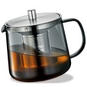 Dzbanek do herbaty z zaparzaczem, szkło borokrzemowe/stal nierdzewna, 0,6 l, szary