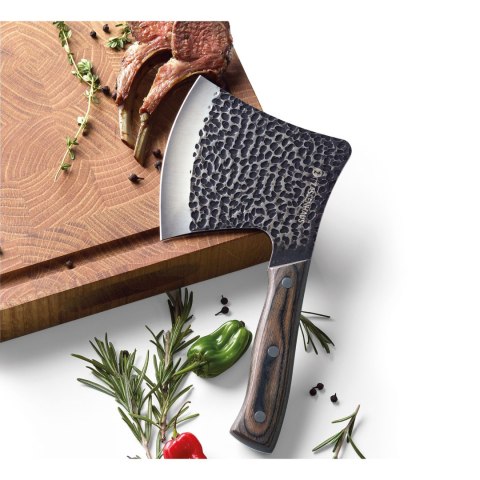 Nóż szefa kuchni w pokrowcu, 12 cm, stal/drewno pakka