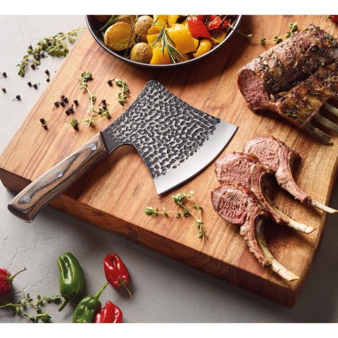 Nóż szefa kuchni w pokrowcu, 12 cm, stal/drewno pakka
