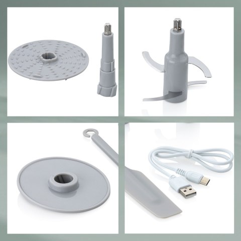 Siekacz elektryczny ładowany przez USB 0,8 L KELA 12,5 x 12 x 22,5 cm szary