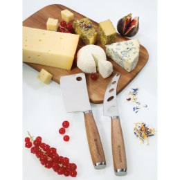 Zestaw 2 noży do sera, stal/drewno akacji, 18 cm + 20 cm